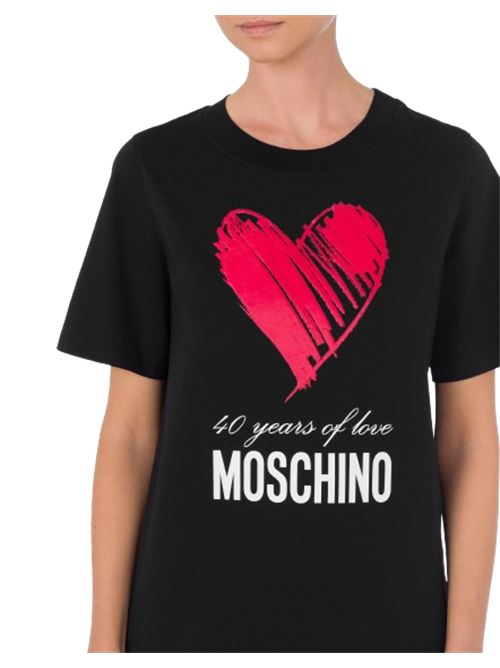 Abito corto donna nero con slogan 40 YEARS OF LOVE MOSCHINO COUTURE | 04270441A1555