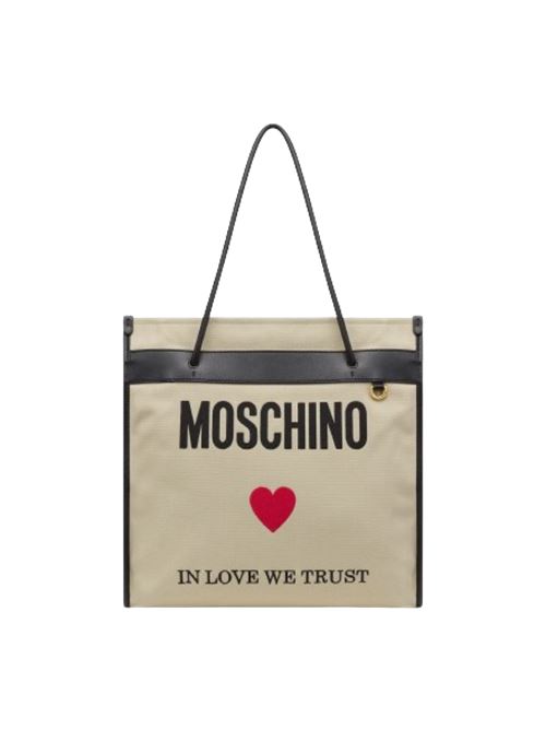 Borsa shipping in canvas   In Love We Trustbeige MOSCHINO COUTURE | 75328207A1081