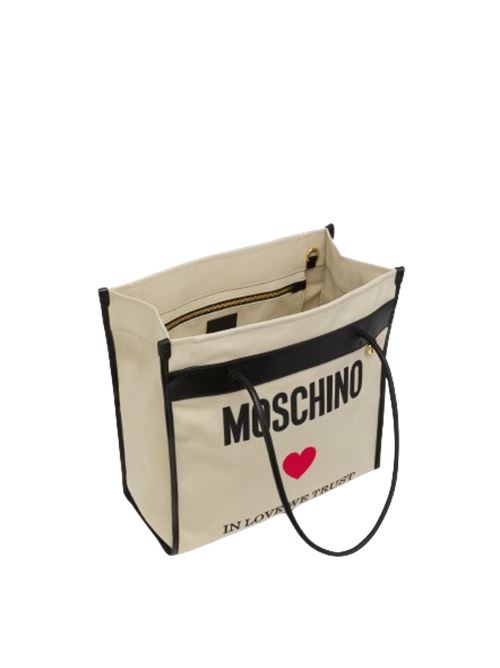 Borsa shipping in canvas   In Love We Trustbeige MOSCHINO COUTURE | 75328207A1081