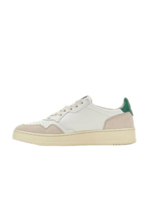 sneakers uomo pelle bianco/verde camoscio beige AUTRY | AULMLS23