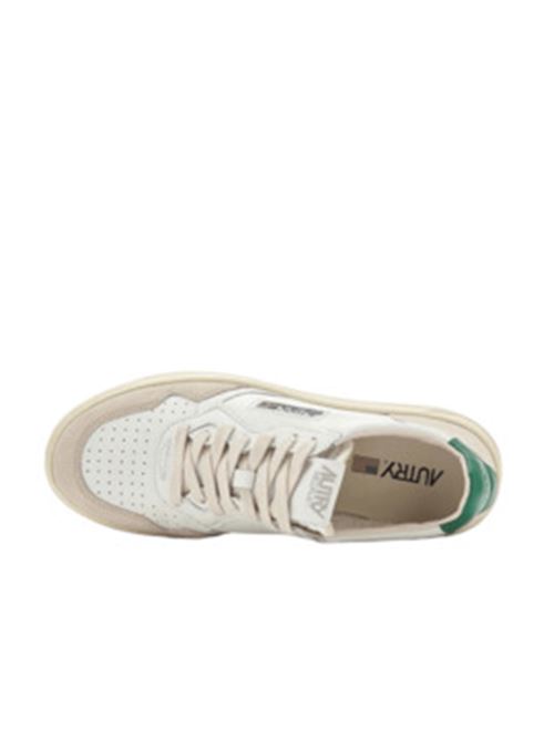 sneakers uomo pelle bianco/verde camoscio beige AUTRY | AULMLS23