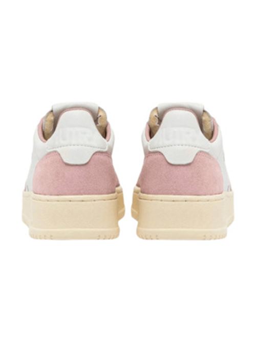 sneakers donna pelle bianca camoscio rosa AUTRY | AULWGS36