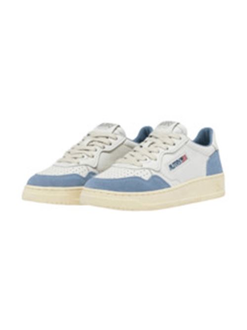 sneakers donna pelle bianca camoscio celeste AUTRY | AULWGS38