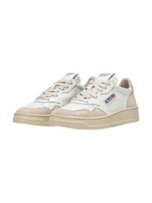 sneakers donna pelle bianca/rosa camoscio beige AUTRY | AULWLS37