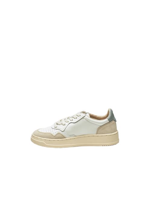 sneakers donna pelle bianca/celeste camoscio beige AUTRY | AULWLS79