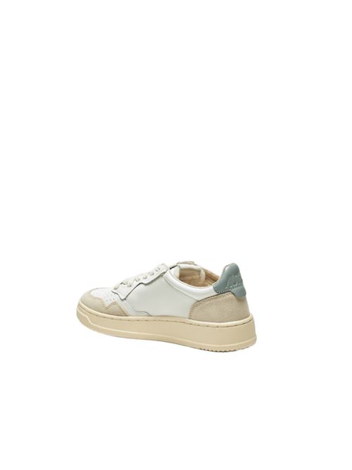 sneakers donna pelle bianca/celeste camoscio beige AUTRY | AULWLS79