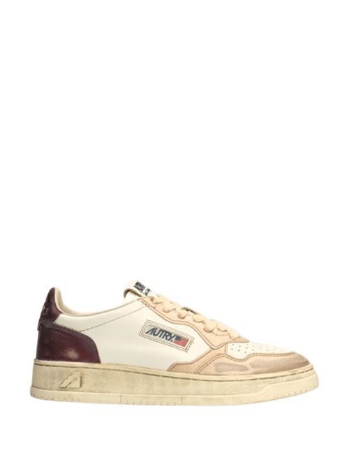 sneakers donna super vintage pelle bianca rosso/oro metalizzati AUTRY | AVLWMT04