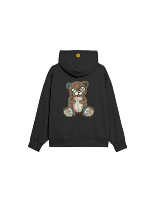 felpa uomo cappuccio orsetto cotone nera BARROW | S5BWUAHS151110