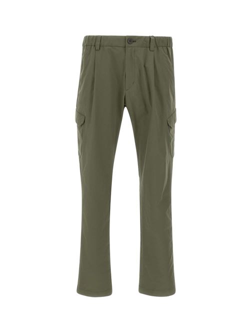 pantaloni uomo cargo poliestre stretch verde militare HERNO | PANTALONI | PT000076U12503Z7400