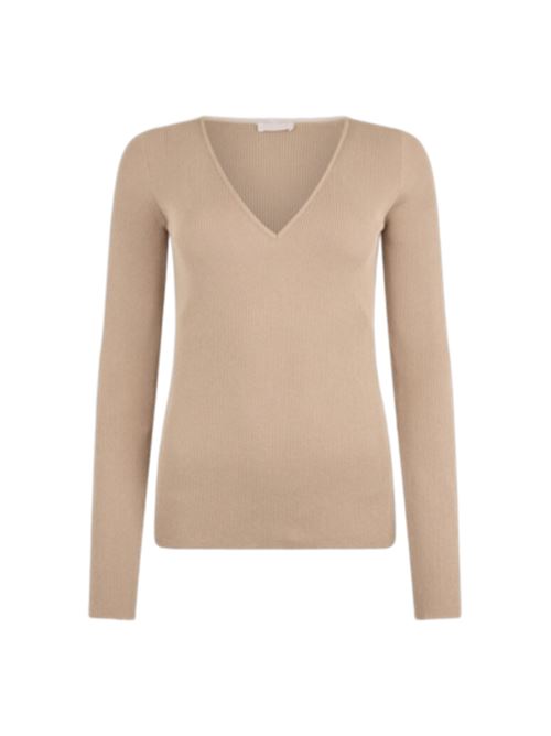 maglia donna costina manica lunga misto viscosa nocciola LIU JO | MAGLIERIA | WA5124-MAG8760920
