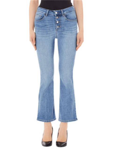jeans donna boottoni gioiello gamba flare cotone stretch denim medio LIU JO | JEANS | UA5040-D461578757