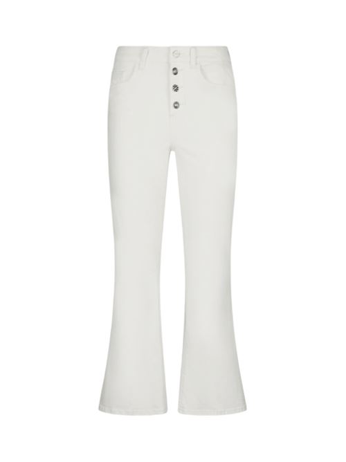 pantalone donna bootcut vita alta cotone stretch bianco LIU JO | PANTALONI | UA5040-T259410701