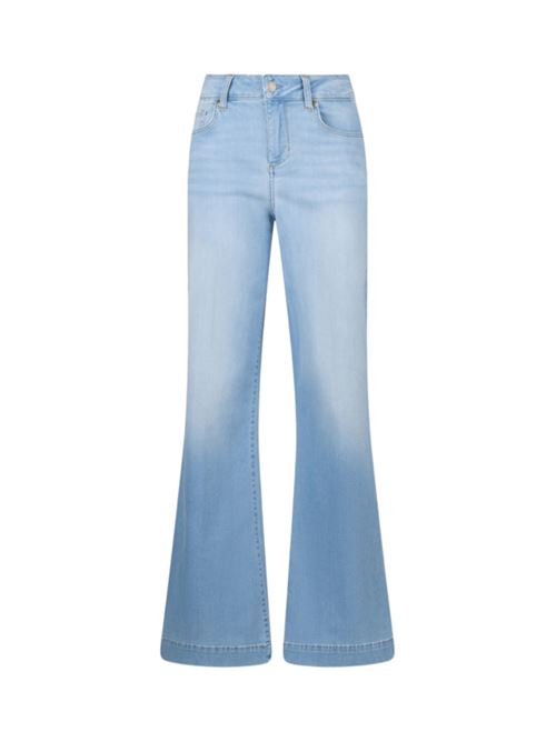 jeans donna flare vita alta cotone stretch denim chiaro LIU JO | PANTALONI | UA5158-DM80078850