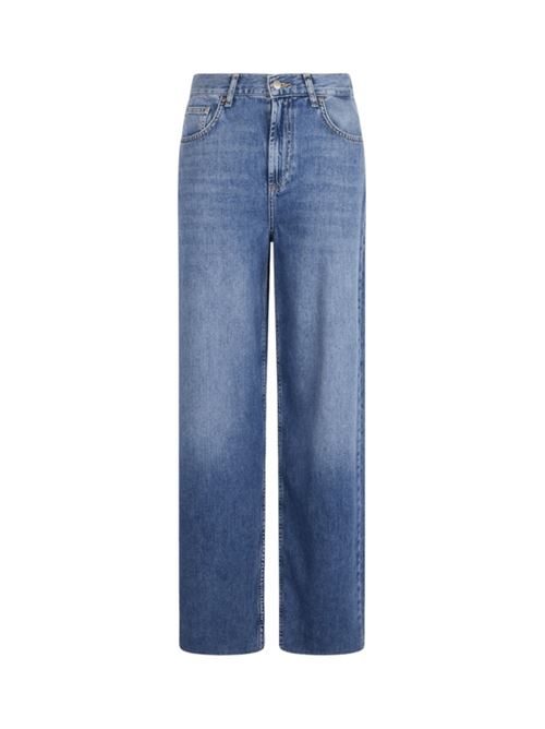 jeans donna wide cotone denim scuro LIU JO | PANTALONI | UA5170-DS06978837
