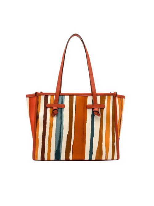 borsa shopping righe cotone corallo GIANNI CHIARINI | 6849BLR714