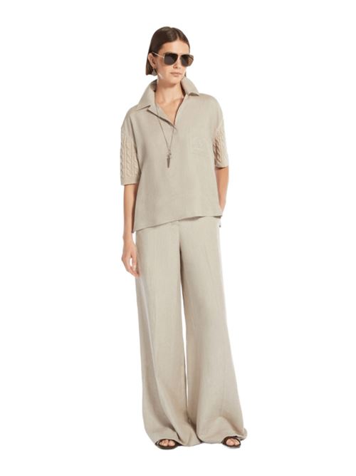 pantalone donna gamba larga lino grezzo MAX MARA | 11131092206001