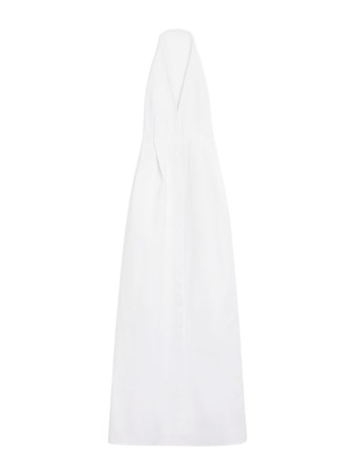 abito donna lungo schiena scoperta gonna pinces cotone bianco MAX MARA | 11221493342001