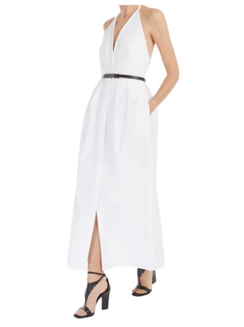 abito donna lungo schiena scoperta gonna pinces cotone bianco MAX MARA | 11221493342001