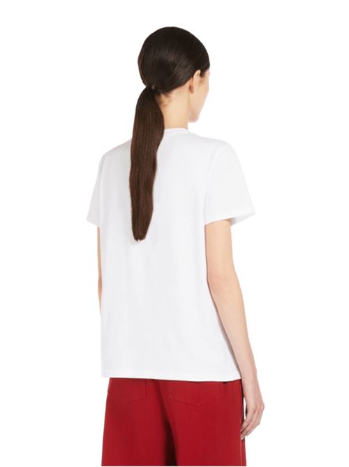 t-shirt donna taschino strass cotone bianco MAX MARA | 11941021056004