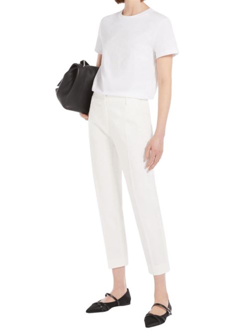 t-shirt donna manica corta ricamo strass cotone bianco MAX MARA | 11941042056011