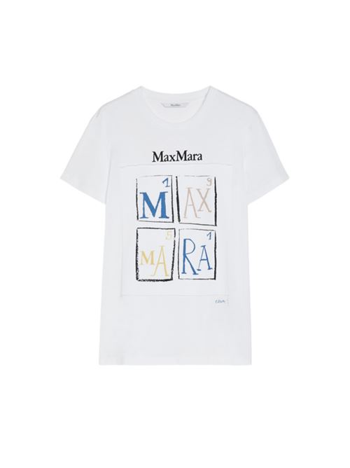 t-shirt donna maniche corte applicazioni cotone bianco MAX MARA | 11941062056017