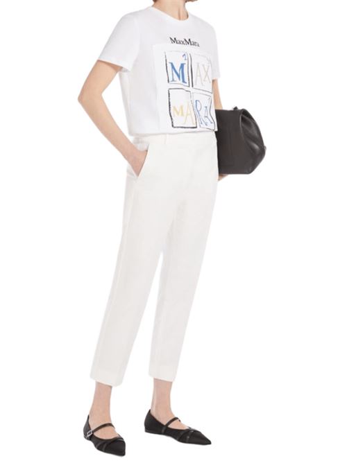 t-shirt donna maniche corte applicazioni cotone bianco MAX MARA | 11941062056017