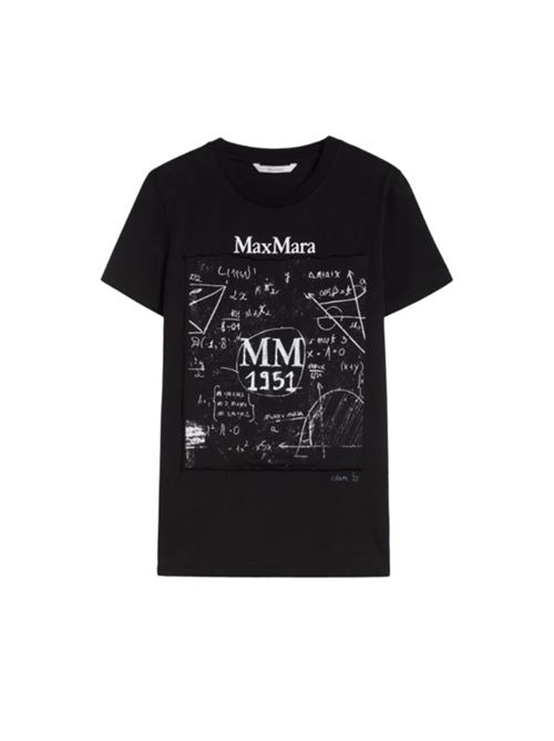 t-shirt donna maniche corte applicazioni cotone nero MAX MARA | 11941062056020