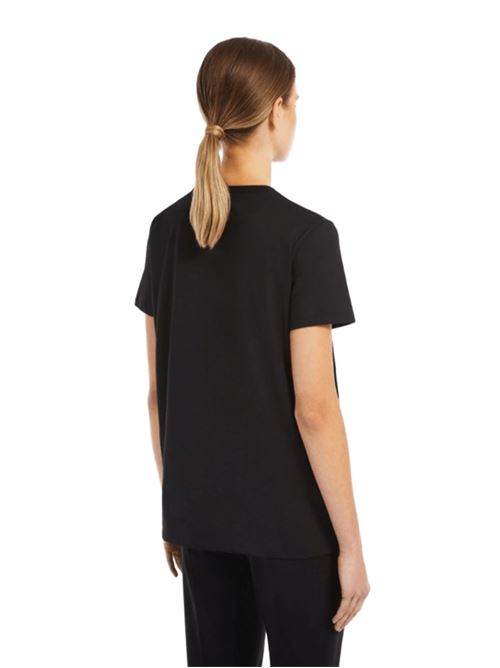 t-shirt donna maniche corte applicazioni cotone nero MAX MARA | 11941062056020