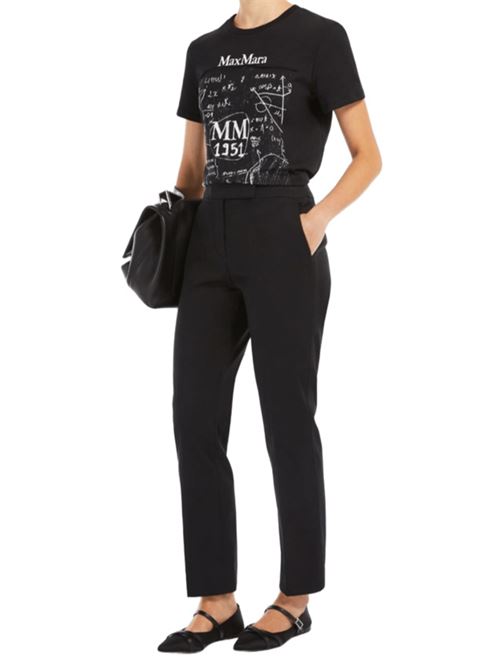 t-shirt donna maniche corte applicazioni cotone nero MAX MARA | 11941062056020