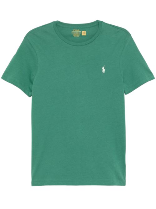 t-shirt uomo custom slim cotone verde POLO RALPH LAUREN | T-SHIRT | 710671438422