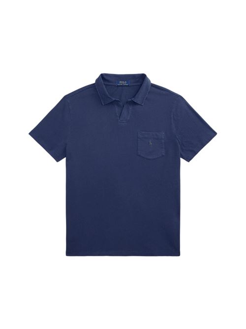 polo uomo taschino standard fit cotone misto lino newport navy POLO RALPH LAUREN | POLO | 710964512001