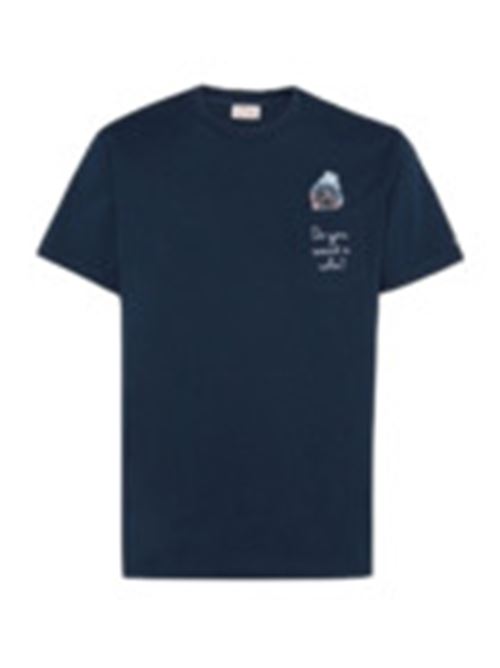 t-shirt uomo taschino ricamo cotone blu MC2 SAINT BARTH | AUS000102529H61EMB