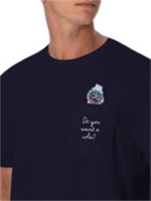 t-shirt uomo taschino ricamo cotone blu MC2 SAINT BARTH | AUS000102529H61EMB