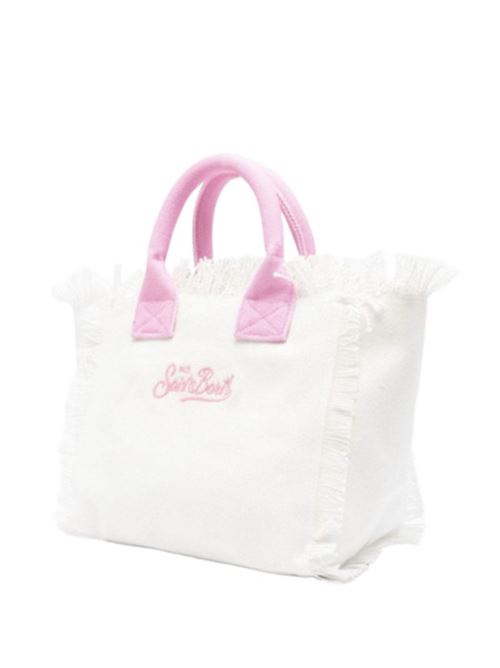 borsa a mano frange applicazioni patchwork cotone bianco MC2 SAINT BARTH | COL000100165HSB01