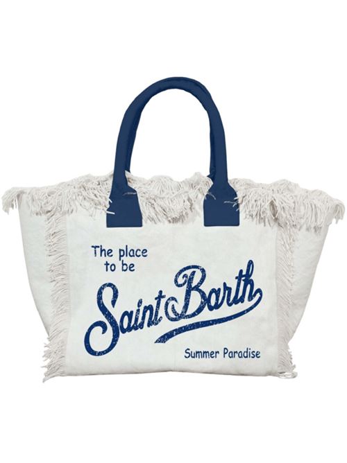 borsa a mano frange cotone canvas bianco MC2 SAINT BARTH | COL000103276H1160