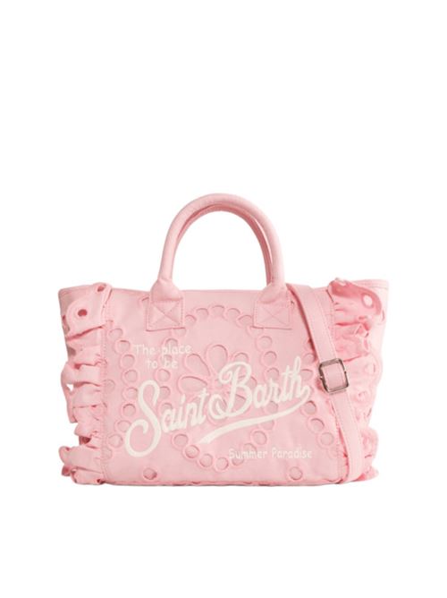 borsa donna a mano/tracolla volant pizzo sangallo cotone rosa MC2 SAINT BARTH | COL002703783H21EMB