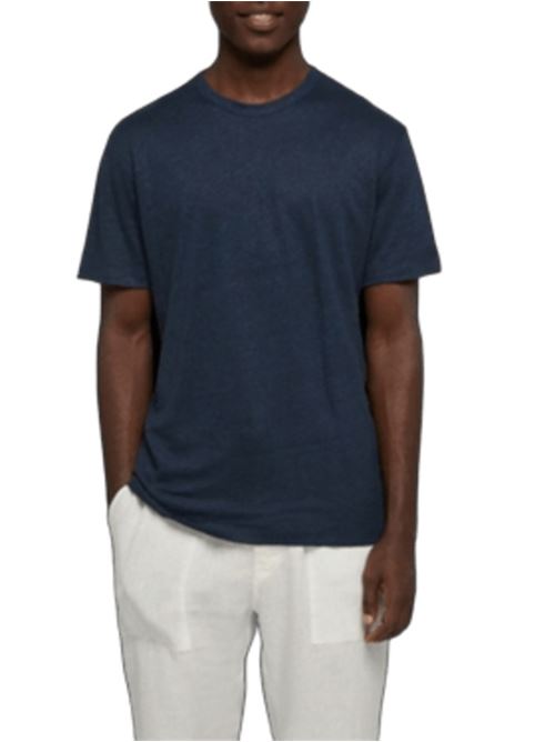 t-shirt uomo mezza manica lino blu mare MC2 SAINT BARTH | ECS000300017H60
