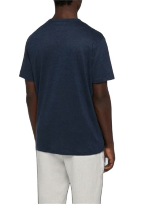 t-shirt uomo mezza manica lino blu mare MC2 SAINT BARTH | ECS000300017H60