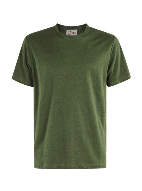 t-shirt uomo mezza manica lino verde militare MC2 SAINT BARTH | ECS000300019H52