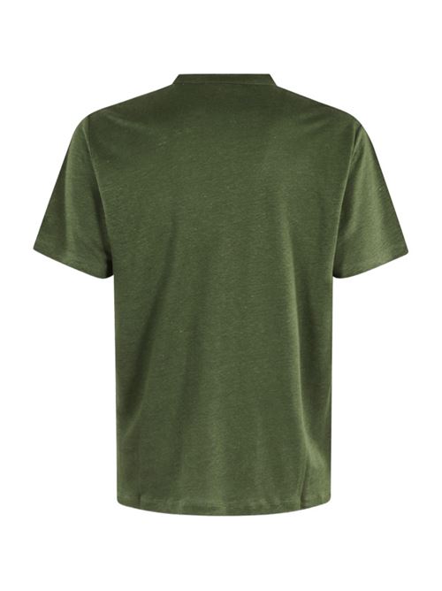 t-shirt uomo mezza manica lino verde militare MC2 SAINT BARTH | ECS000300019H52