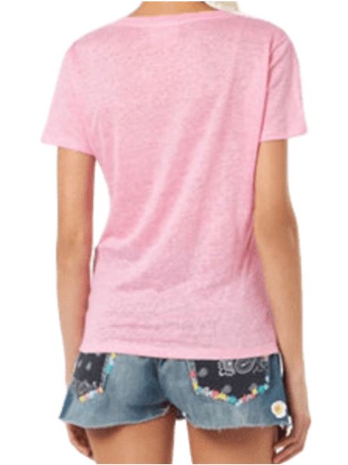 maglia donna mezza manica sc. V lino rosa MC2 SAINT BARTH | ELOI00100033HSB23EMB