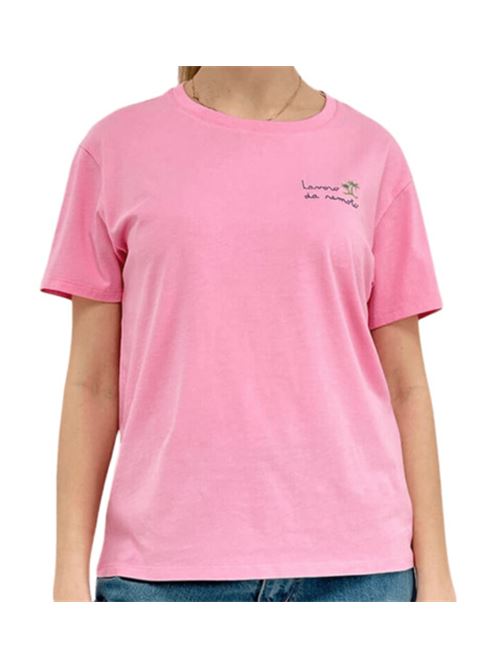 t-shirt donna maniche corte ricamo cotone rosa MC2 SAINT BARTH | EMI000105273H23EMB