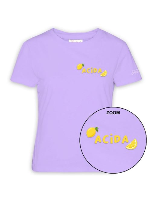 t-shirt donna maniche corte ricamo cotone lilla MC2 SAINT BARTH | EMI000105985H24EMB