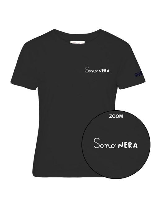 t-shirt donna maniche corte ricamo cotone nero MC2 SAINT BARTH | EMI000106057H00EMB