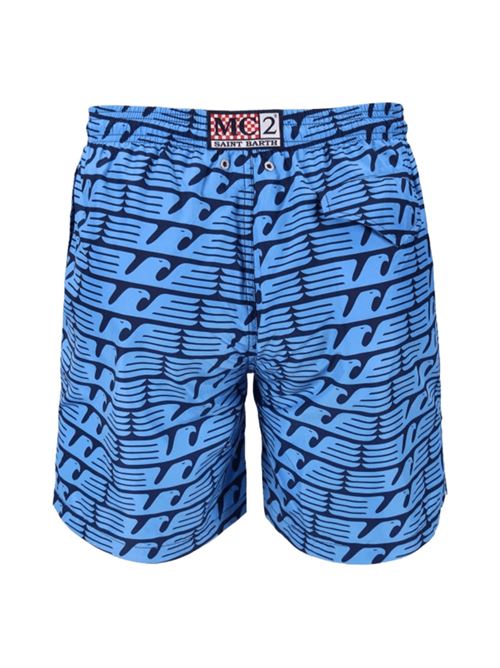 costume uomo pantaloncino stampa all over acquile Lazio celesti MC2 SAINT BARTH | LIG00015555H61PT