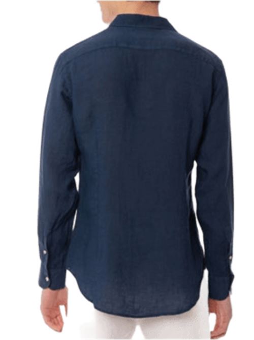 camicia uomo manica lunga lino blu MC2 SAINT BARTH | PAMP00100338H60