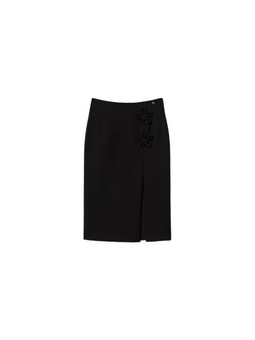 gonna longuette in viscosa nera TWINSET | GONNE | 251AP253200006