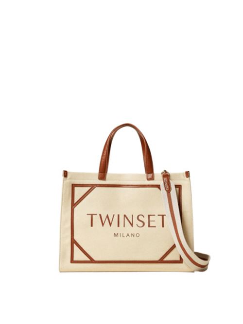 borsa shopper logo cotone light rope TWINSET | BORSE A SPALLA | 251TB708112186