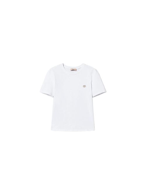 t-shirt donna cotone bianca TWINSET | T-SHIRT | 251TP207400001