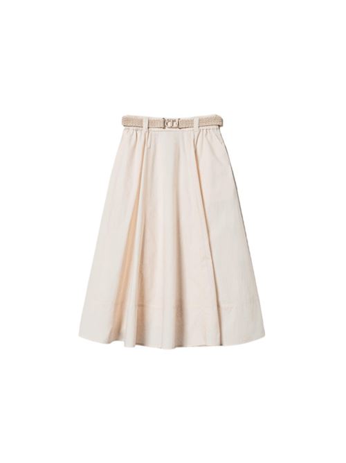 gonna longuette cintura cotone stretch pretty pink TWINSET | 251TT202J12370